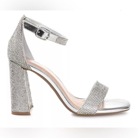 Heels Sparkles Rhinestones Size 6 Journee Collection - Picture 2 of 13